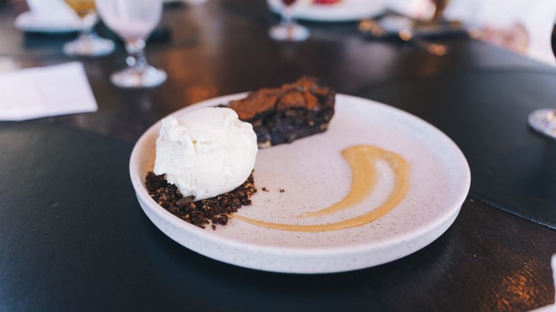 Zupas warm brownie with ice cream
